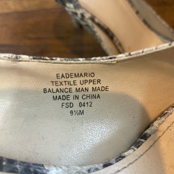 Enzo Angiolini Peep Toe Snake Print Heels - Picture 6 of 8